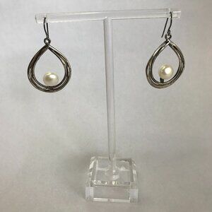C&H Sterling Silver and Pearl Pierced Earrings